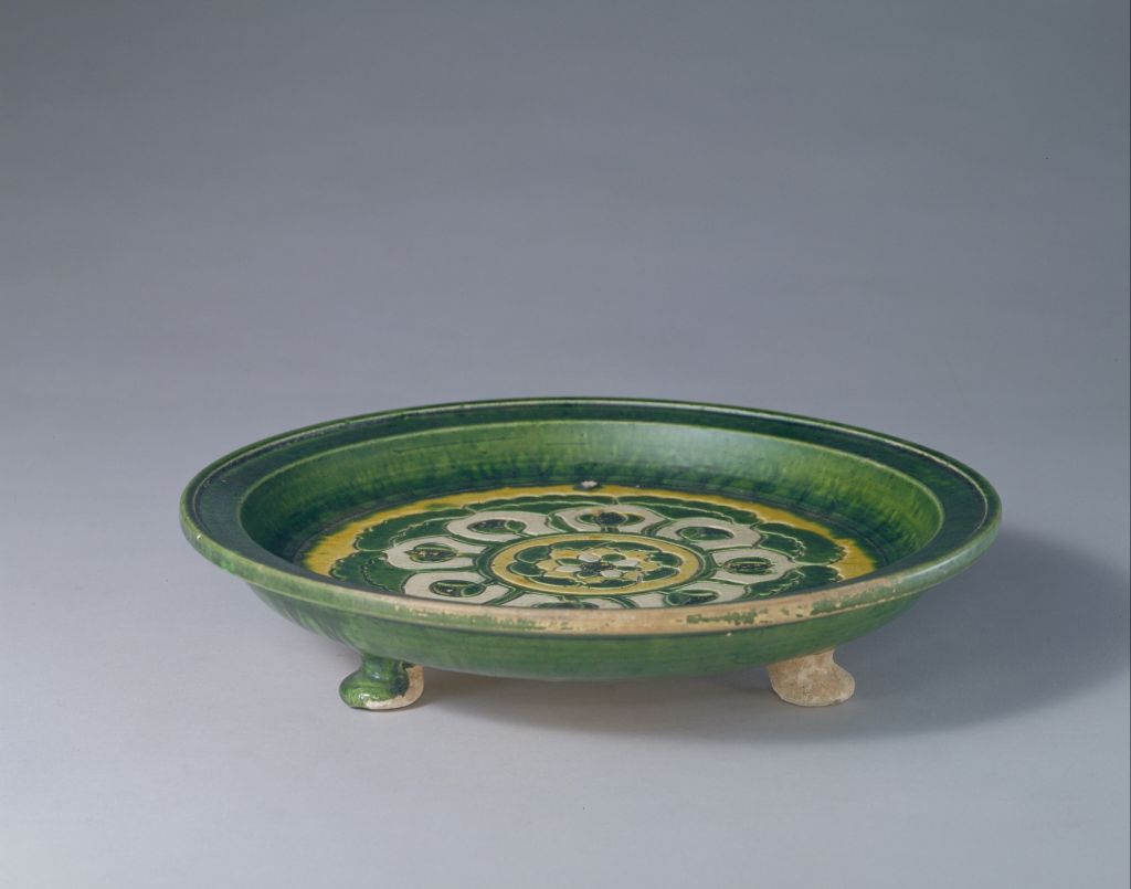 トップ 唐三彩】三彩鍑（ふく・獣足三脚噐) アンタッチャブル 工芸品